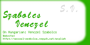 szabolcs venczel business card